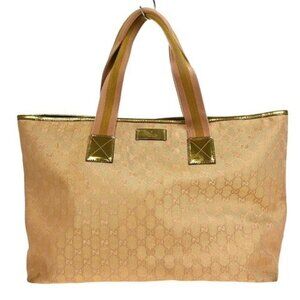 GUCCI BEIGE CANVAS GG TOTE HANDBAG 267474